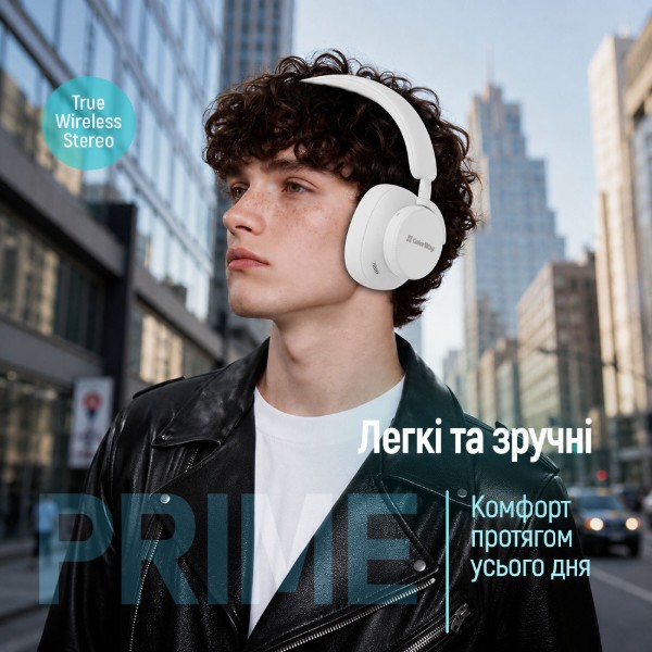 Фото - Наушники полноразмерные беспроводные Colorway PRIME White (CW-HBT01WT)