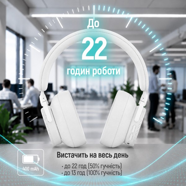 Фото - Наушники полноразмерные беспроводные Colorway PRIME White (CW-HBT01WT)