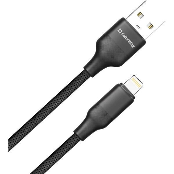 Фото - Кабель Colorway USB - Apple Lightning 3А 2м Black (CW-CBUL102-BK)