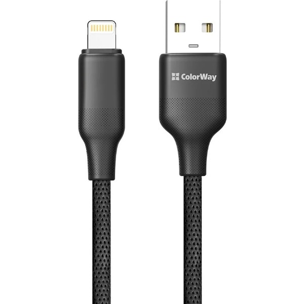 Фото - Кабель Colorway USB - Apple Lightning 3А 2м Black (CW-CBUL102-BK)