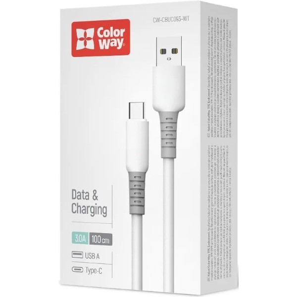 Фото - Кабель Colorway USB - Type-C 1м White (CW-CBUC093-WT)