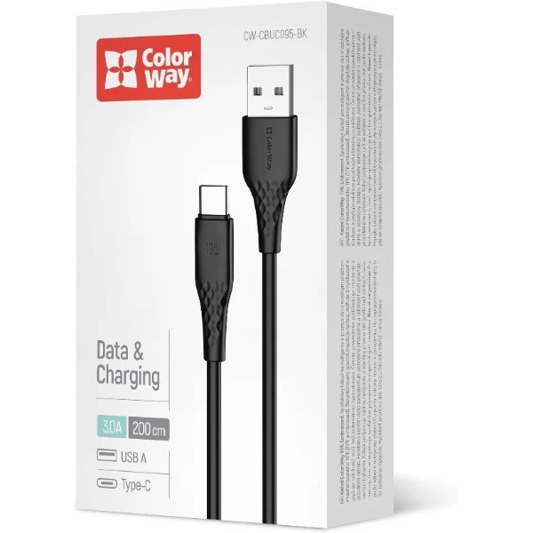 Фото - Кабель USB Type-C - USB Type-B Colorway USB - Type-C 2м Black (CW-CBUC095-BK)