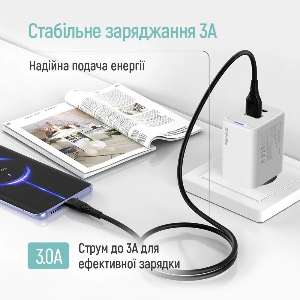 Фото - Кабель USB Type-C - USB Type-B Colorway USB - Type-C 2м Black (CW-CBUC095-BK)