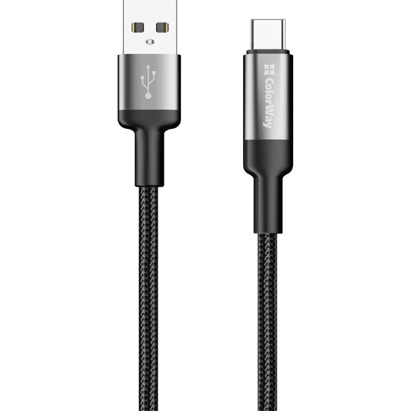 Фото - Кабель Colorway USB - Type-C (braided wire) 6А 2м Black (CW-CBUC097-BK)