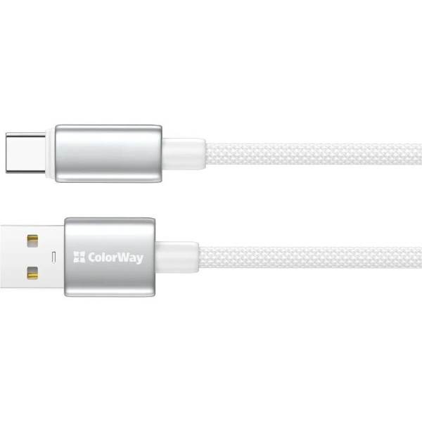 Фото - Кабель Colorway USB - Type-C (zinc alloy braided) 3А 2м White (CW-CBUC099-WT)