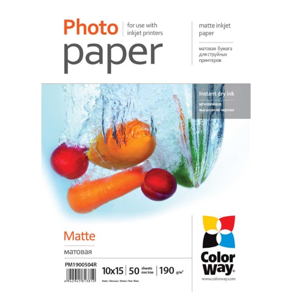 Фото - Фотопапір 10х15 Colorway 10x15 ПМ 190г/м-50л матовая
