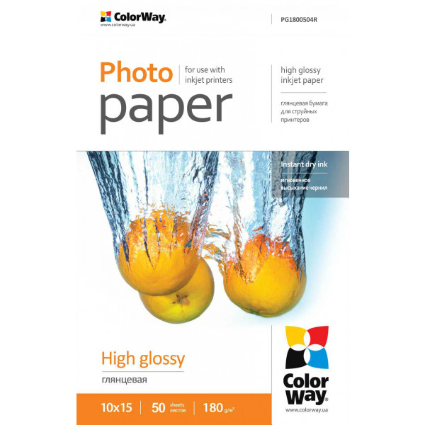 Фото - Фотопапір 10х15 Colorway 10x15 PG180-50 глянцевая (PG1800504R)