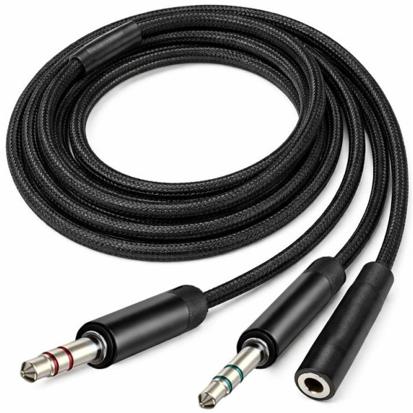 Фото - Перехідник Colorway 3.5мм AF в 3.5 мм 2 AM 1м (CW-AD-J2MJ)