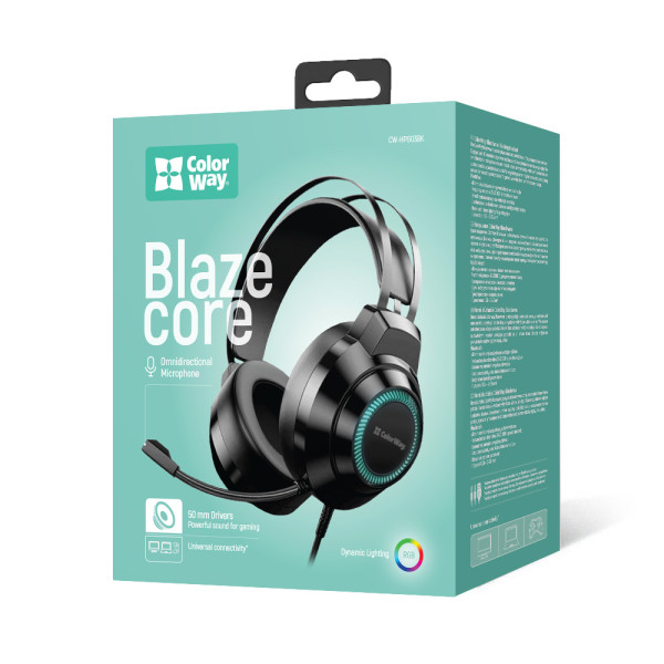 Фото - Гарнитура проводная игровая Colorway BlazeCore RGB Black (CW-HPG03BK)