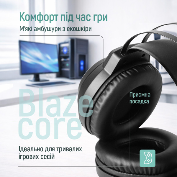 Фото - Гарнитура проводная игровая Colorway BlazeCore RGB Black (CW-HPG03BK)