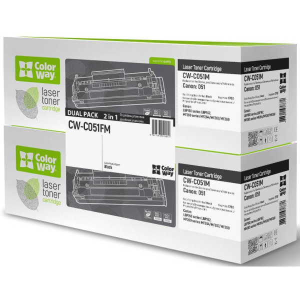 Фото - Картридж для лазерных принтеров/МФУ Colorway Canon LBP162/MF269/MF267/MF264 Black (Canon 051) Dual Pack (CW-C051FM)