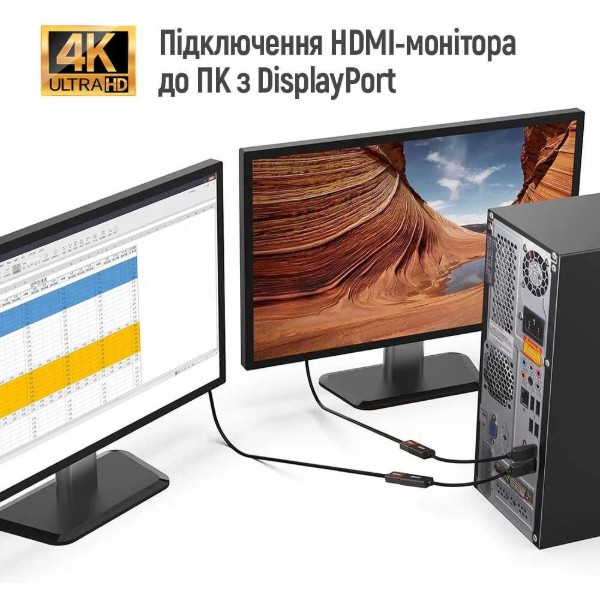 Фото - Перехідник Colorway DisplayPort to HDMI Female Black (CW-AD-DPHD)