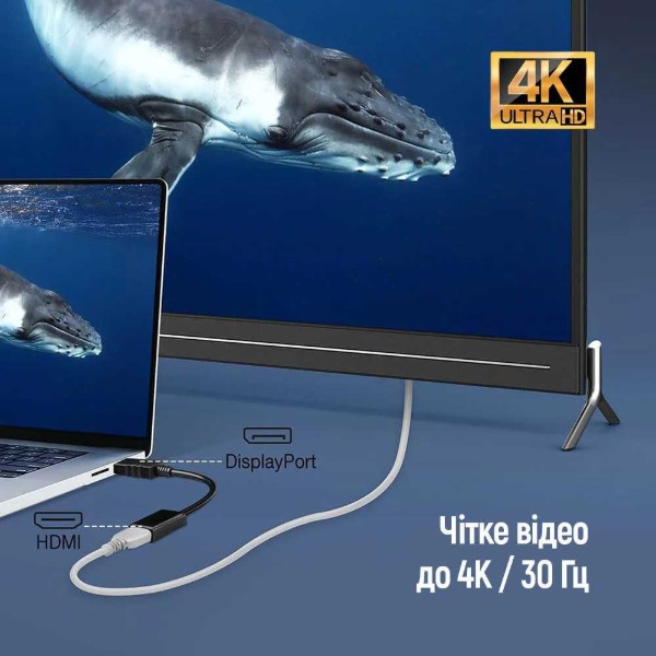 Фото - Перехідник Colorway DisplayPort to HDMI Female Black (CW-AD-DPHD)