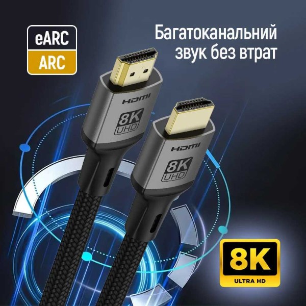 Фото - Кабель HDMI Colorway HDMI-HDMI V2.1 8K 3м Black (CW-CBHD089-BK)