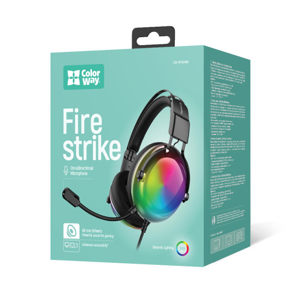Фото - Гарнітура дротова ігрова Colorway Firestrike RGB Black (CW-HPG04BK)