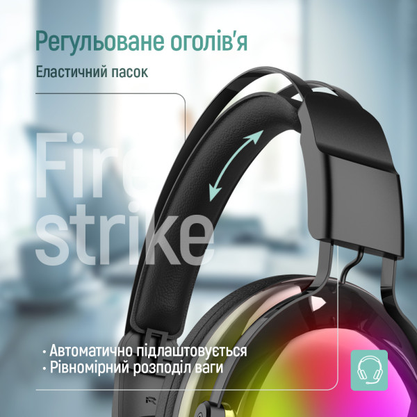 Фото - Гарнітура дротова ігрова Colorway Firestrike RGB Black (CW-HPG04BK)