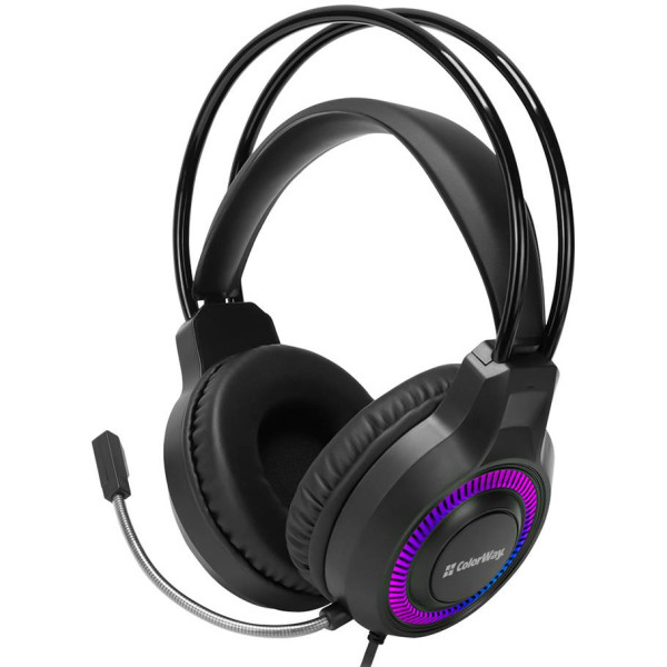 Фото - Гарнітура дротова ігрова Colorway GlowCore RGB Black (CW-HPG02BK)