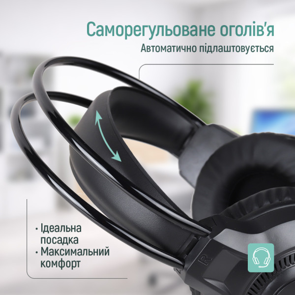 Фото - Гарнітура дротова ігрова Colorway GlowCore RGB Black (CW-HPG02BK)