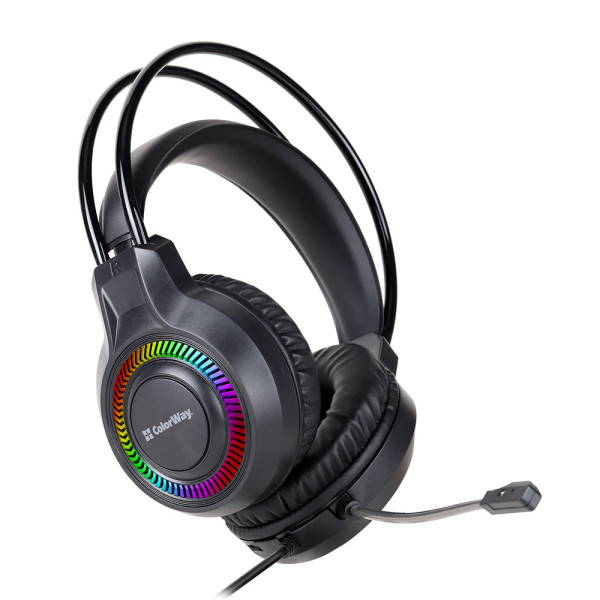 Фото - Гарнітура дротова ігрова Colorway GlowCore RGB Black (CW-HPG02BK)