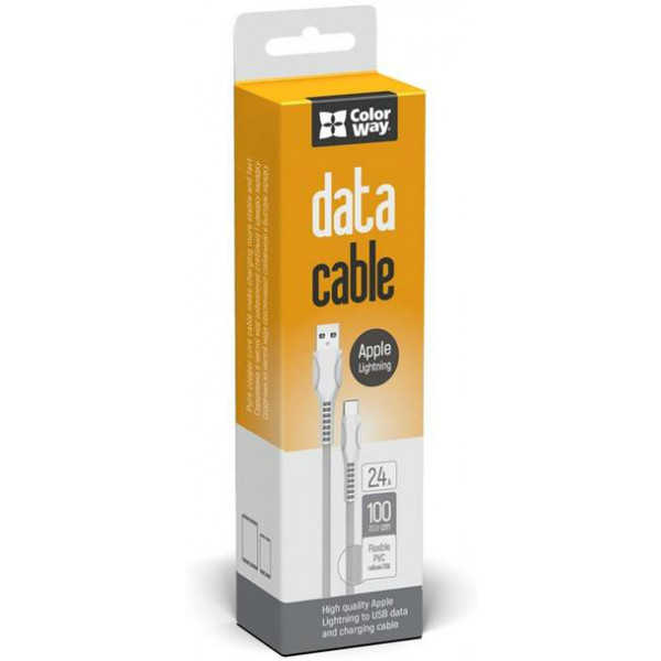 Фото - Кабель Colorway USB-Lightning (line-drawing) 1m White (CW-CBUL027-WH)
