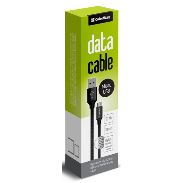Фото - Кабель Colorway USB-MicroUSB 1m Black (CW-CBUM002-BK)