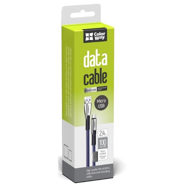 Фото - Кабель Colorway USB-microUSB 1m Blue (CW-CBUM011-BL)