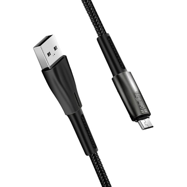 Фото - Кабель Colorway USB - MicroUSB Zinc Alloy + Led 2.4А 1 м Black (CW-CBUM035-BK)