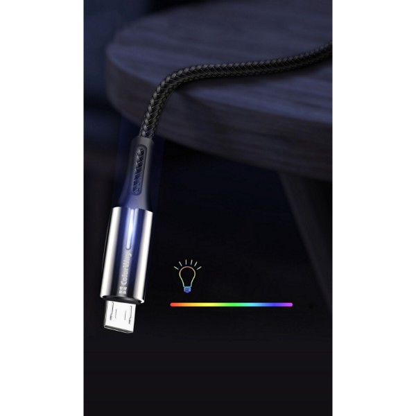 Фото - Кабель Colorway USB - MicroUSB Zinc Alloy + Led 2.4А 1 м Black (CW-CBUM035-BK)