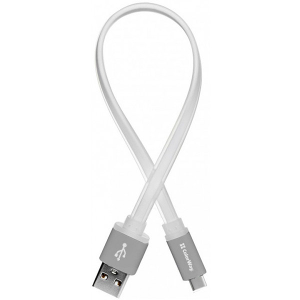 Фото - Кабель синхронізації даних Colorway USB-USB Type-C 0.25m White (CW-CBUC001-WH)