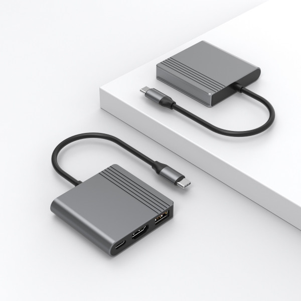 Фото - Хаб USB Cablexpert USB-C 3в1 Silver (A-CM-COMBO3-05)