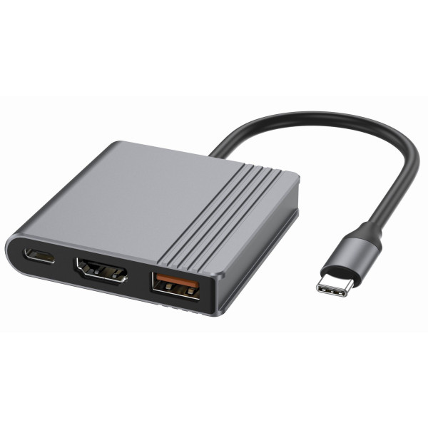 Фото - Хаб USB Cablexpert USB-C 3в1 Silver (A-CM-COMBO3-05)