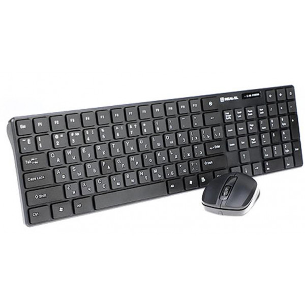 Фото - Клавіатура + миша бездротова REAL-EL Comfort 9010 Kit Black USB
