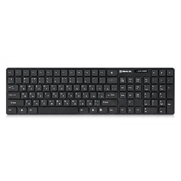 Фото - Клавіатура + миша бездротова REAL-EL Comfort 9010 Kit Black USB