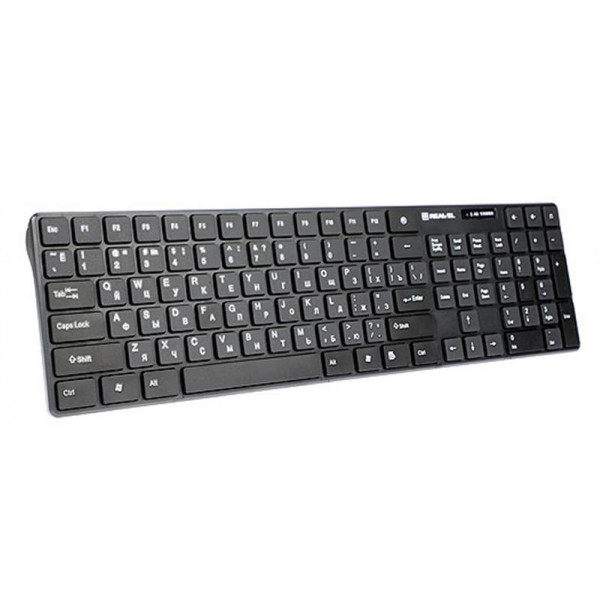 Фото - Клавіатура + миша бездротова REAL-EL Comfort 9010 Kit Black USB