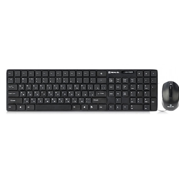 Фото - Клавіатура + миша бездротова REAL-EL Comfort 9010 Kit Black USB
