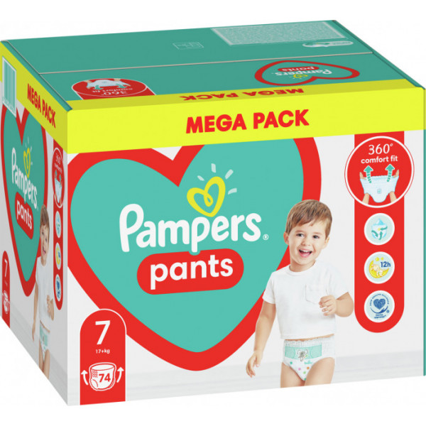 Фото - Одноразові підгузки-трусики Pampers Pants Giant Plus Размер 7 (17+ кг), 74 шт. (740967)