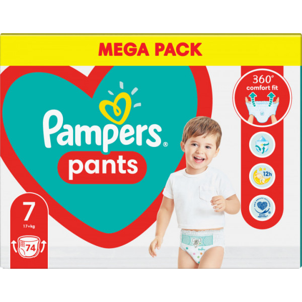 Фото - Одноразові підгузки-трусики Pampers Pants Giant Plus Размер 7 (17+ кг), 74 шт. (740967)