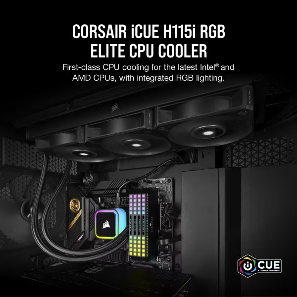 Фото - Водяная система охлаждения Corsair iCUE H115i RGB Elite Liquid CPU Cooler (CW-9060059-WW)