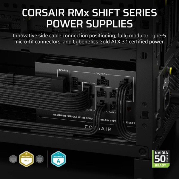 Фото - Блок живлення для ПК Corsair RM1000x Shift ATX 3.1 1000W (CP-9020300-EU)