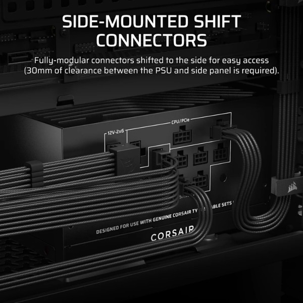 Фото - Блок живлення для ПК Corsair RM1000x Shift ATX 3.1 1000W (CP-9020300-EU)