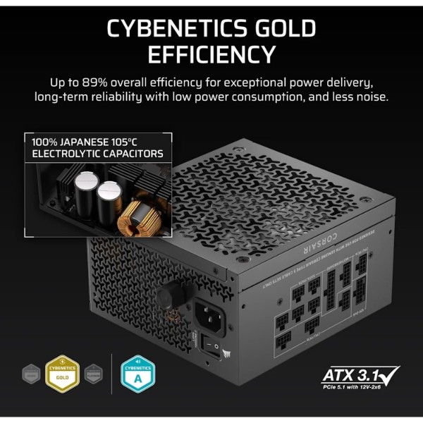 Фото - Блок живлення для ПК Corsair RM1000x Shift ATX 3.1 1000W (CP-9020300-EU)