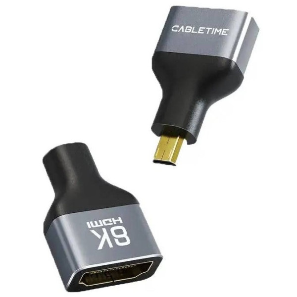 Фото - Перехідник HDMI Cabletime micro HDMI - HDMI (F/M) 0.1 м (CP46G)