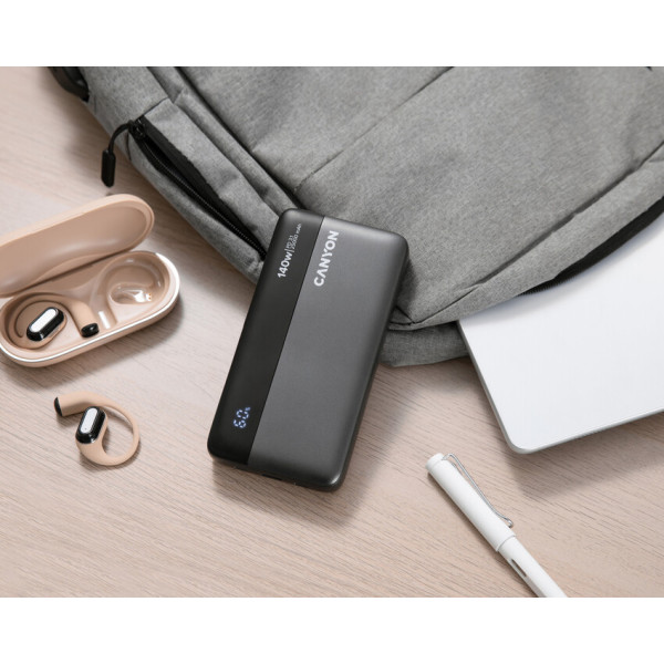 Фото - Батарея мобільна Canyon OnPower 240 PB-240 25000mAh PD140W Display Dark Grey (CNS-CPB240)