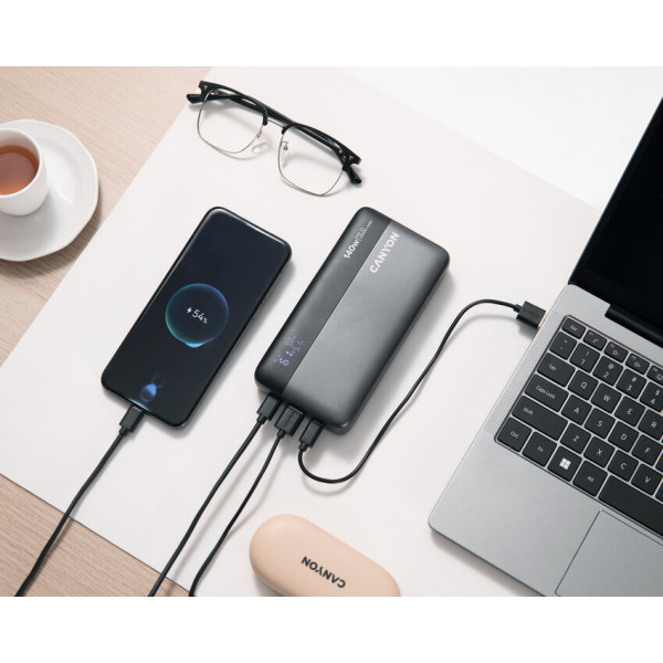 Фото - Батарея мобільна Canyon OnPower 240 PB-240 25000mAh PD140W Display Dark Grey (CNS-CPB240)