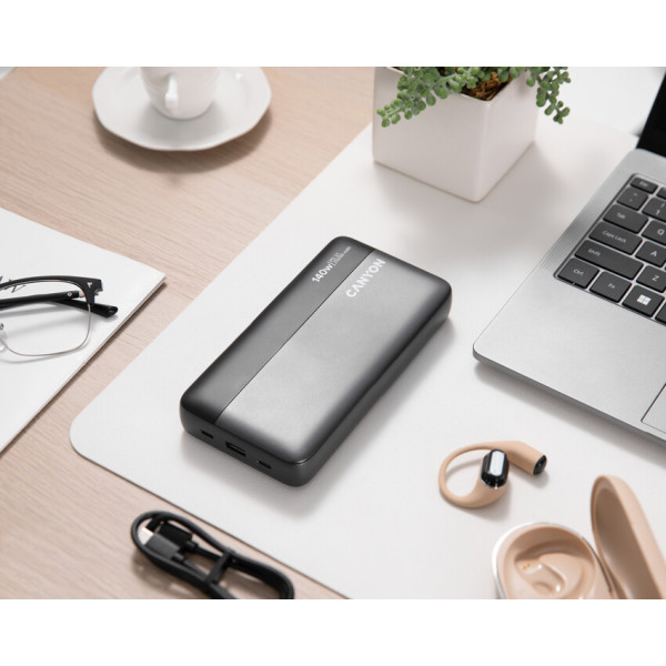 Фото - Батарея мобільна Canyon OnPower 240 PB-240 25000mAh PD140W Display Dark Grey (CNS-CPB240)