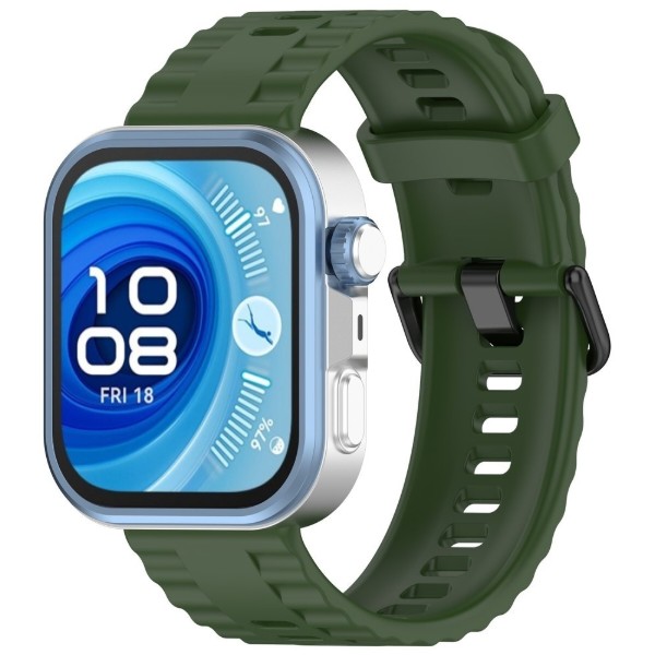 Фото - Ремінець для смарт-годинника BeCover Ribbed Tape for Huawei Watch Fit 3 / Fit 4 / Fit 4 Pro Army Green (714110)