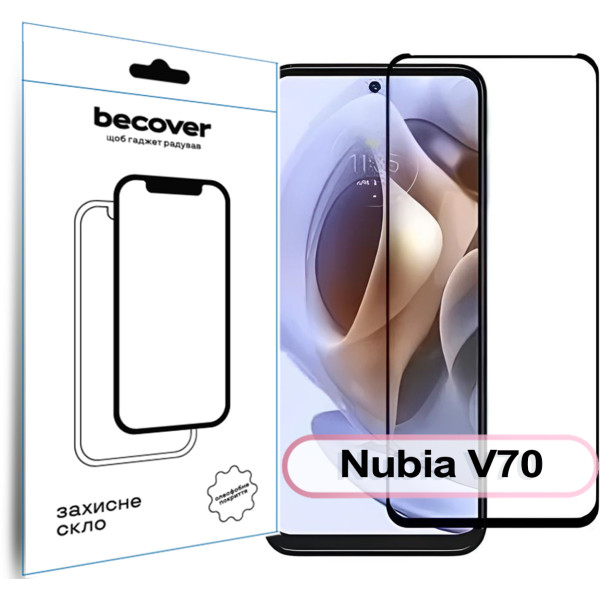 Фото - Захисне скло для смартфону BeCover for Nubia V70 Black (713454)