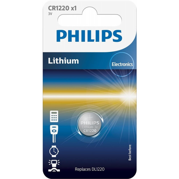 Фото - Батарейка Philips Lithium CR 1220 BLI 1 (CR1220/00B)