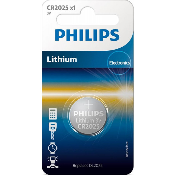 Фото - Батарейка тип CR2025 Philips CR2025 Lithium 1шт/уп.
