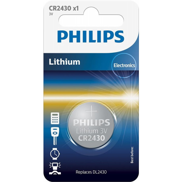 Фото - Батарейка Philips Lithium CR 2430 BLI 1 (CR2430/00B)
